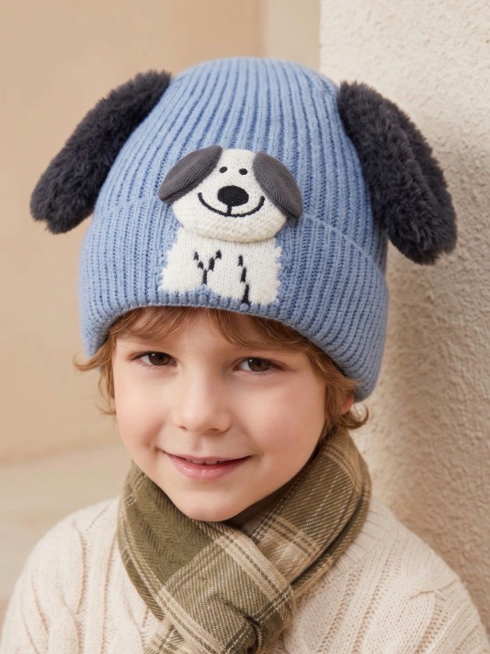 Childrens 3D Knit Animal Ear Beanie Hat - Various Styles